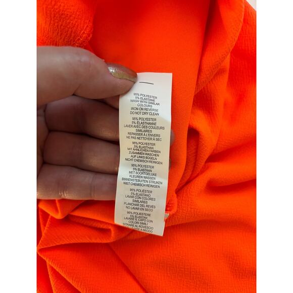 Boohoo Neon Orange High Waist Wide Leg Pants | Women’s XS/2 | NWT - Picture 6 of 6